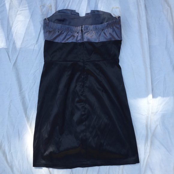 Trixxi Satiny Black and Grey Dress - Picture 4 of 6